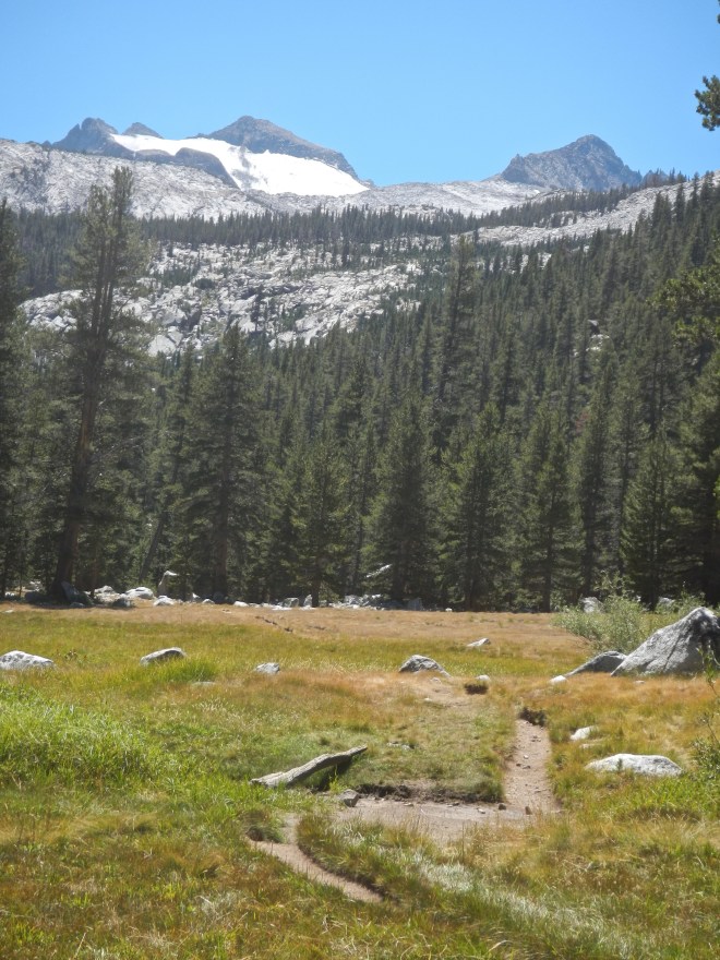The remnants of the largest glacier visible from the JMT. A few years ago, it was downgraded from "glacier" to "snowfield."