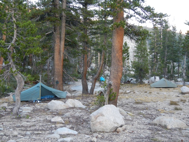 Our campsite on Silver Pass Creek.
