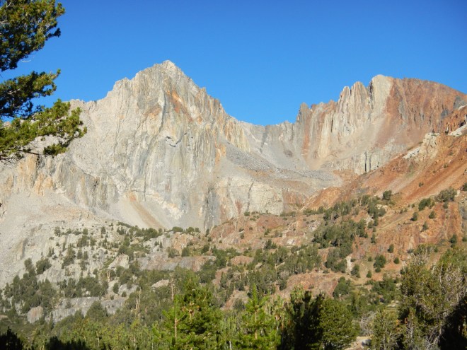 Red mountains towered over our campsite south of Pinchot Pass