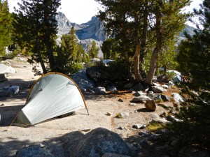 My campsite, and the tent where I spent a good part of the day.