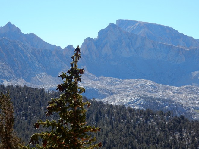 Our first good view of Mt Whitney, still many miles away.
