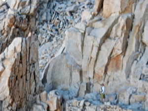 The trail from the junction to the top of Whitney was crazy with fractured rock spires.