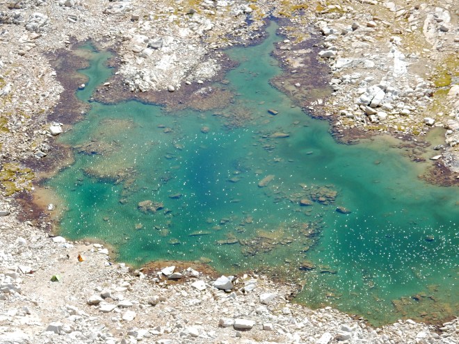 Look carefully at the teeny-tiny tents on the lower left of this photo. It's a long way down!