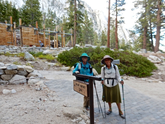 Betty and I arrive at Whitney Portal, tired but happy and ready to eat french fries. photo: Dwight Worden