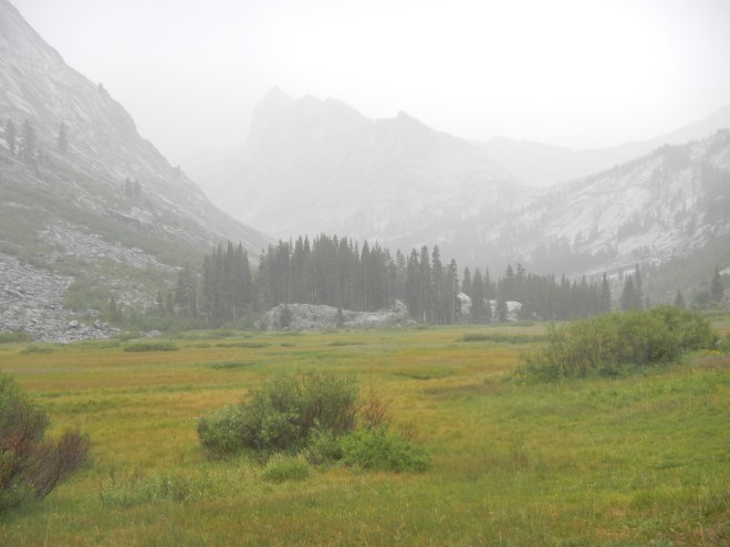 Approaching Ranger Meadows, aka Rain-grrr Meadows