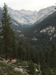 A view of where we're headed, as we take the trail down from Moraine Ridge