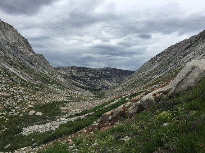 Looking back the way we came.