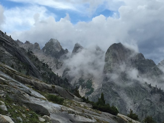 A glimpse of blue sky finally appears.
