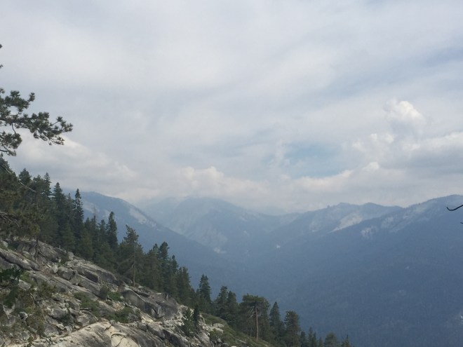 Storm clouds gather (again), but only over the high peaks. We are at about 8,000' now