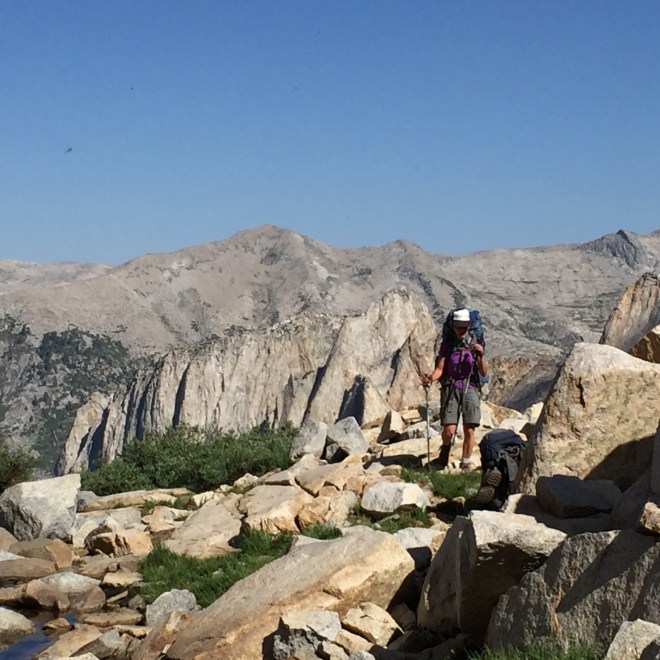 Here comes Katy, arriving at Precipice.
