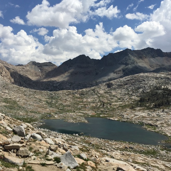 Another view into 9 Lakes Basin from Kaweah Gap.
