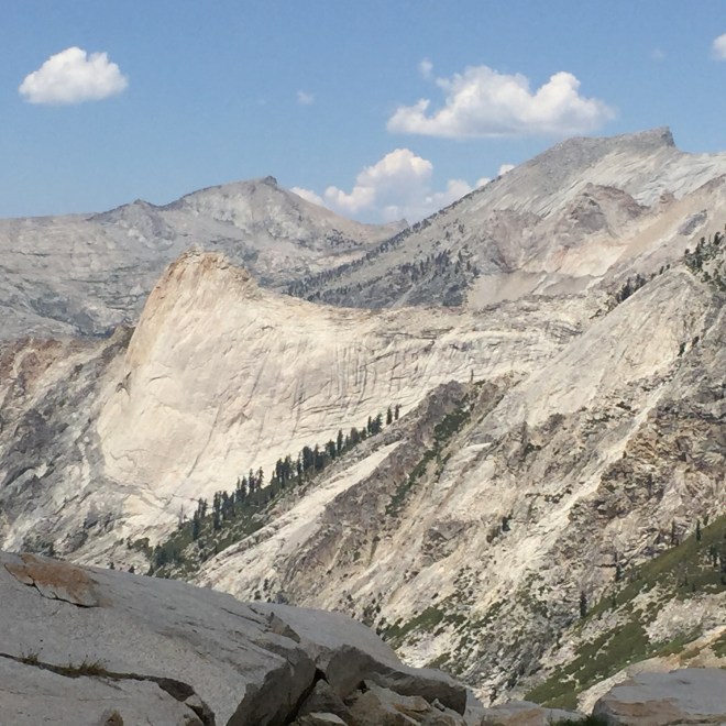 Yet another view toward Copper Mine Peak and Elizabeth Pass. Somehow, the trail finds a way around and through these incredible glacier-scoured expanses.