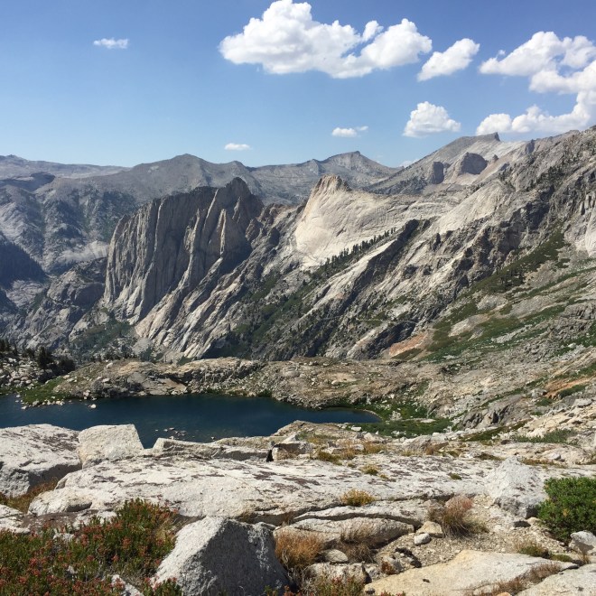 Looking over the precipice to the lower lake.